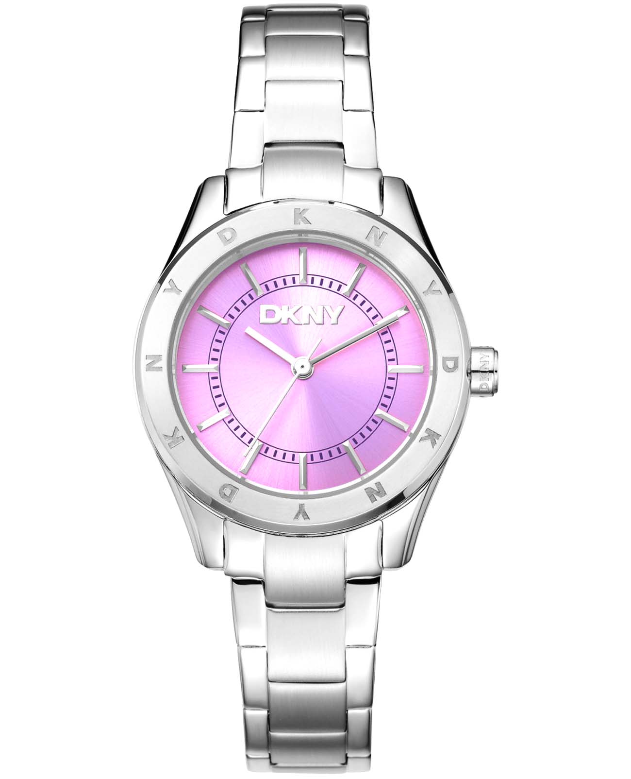 DKNY DKNY Chambers Sport DK1L018M0025  DK1L018M0025 кварцевые женские часы розовый циферблат, браслет нержавеющая сталь — вид спереди