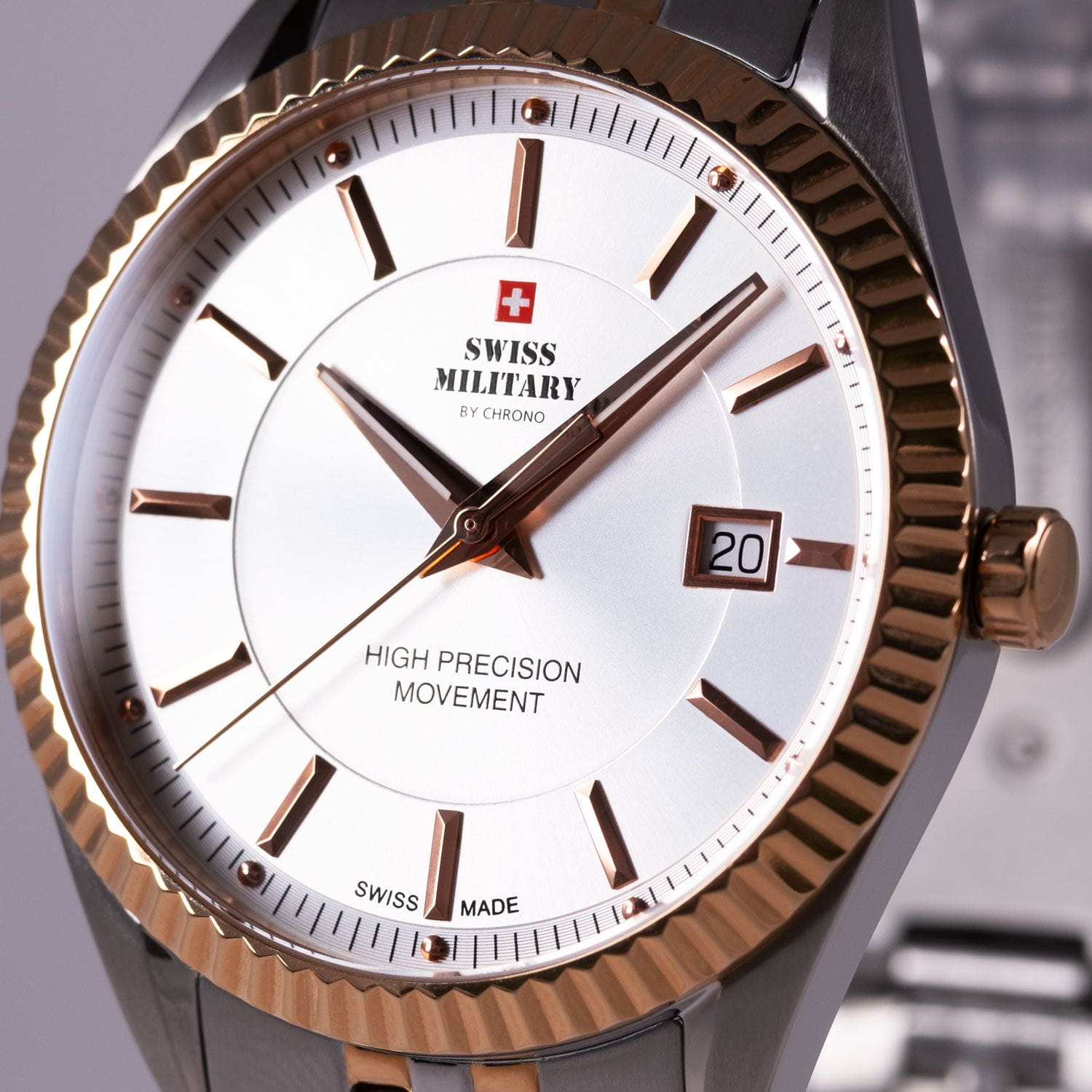 Swiss Military by Chrono Swiss Military by Chrono SM34065.07,  швейцария мужские часы на браслете сталь c pvd покрытием боковой вид