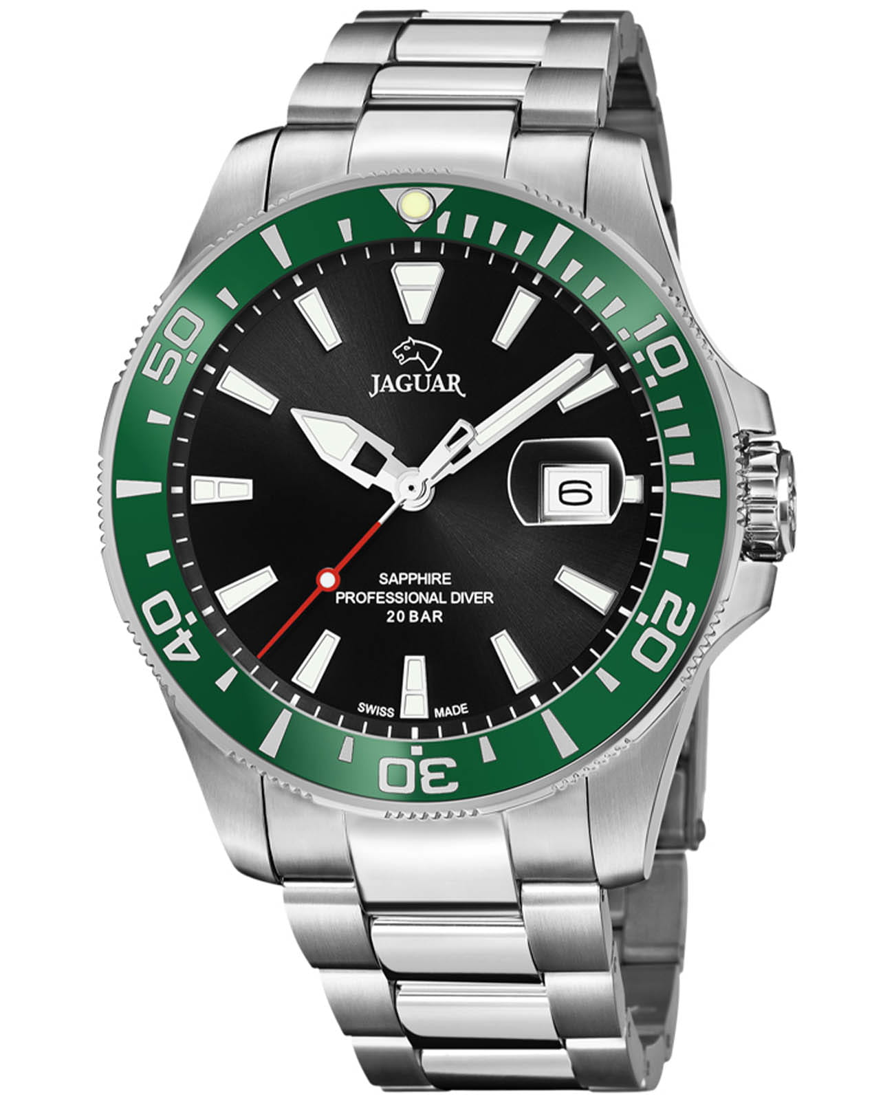 Jaguar Jaguar Executive Diver J860/H  J860/H кварцевые мужские часы черный циферблат, браслет нержавеющая сталь — вид спереди