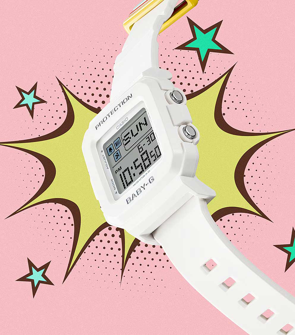 Casio Casio Baby-G BGD-10L-7, baby-g япония женские часы на браслете пластик боковой вид