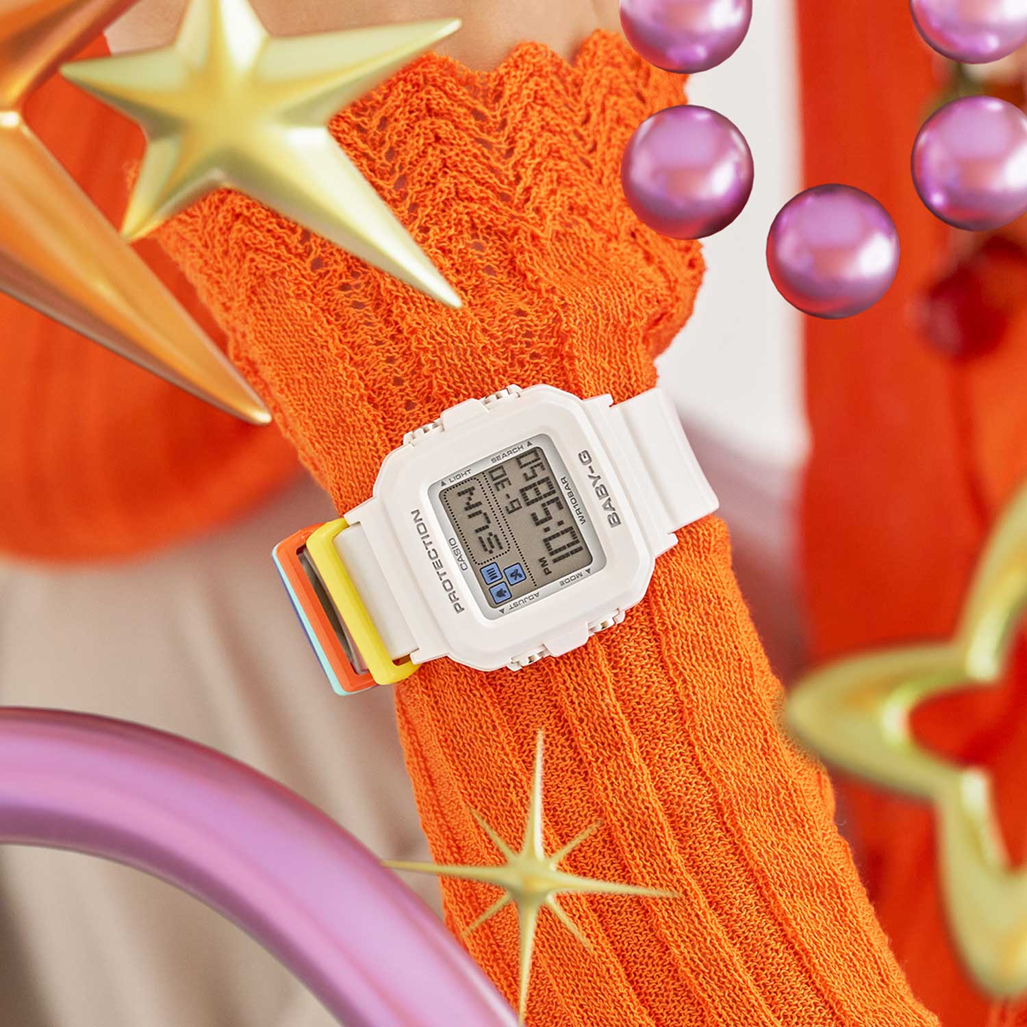 Casio Casio Baby-G BGD-10L-7 электронные женские часы часы крупный план антрацитовый циферблата