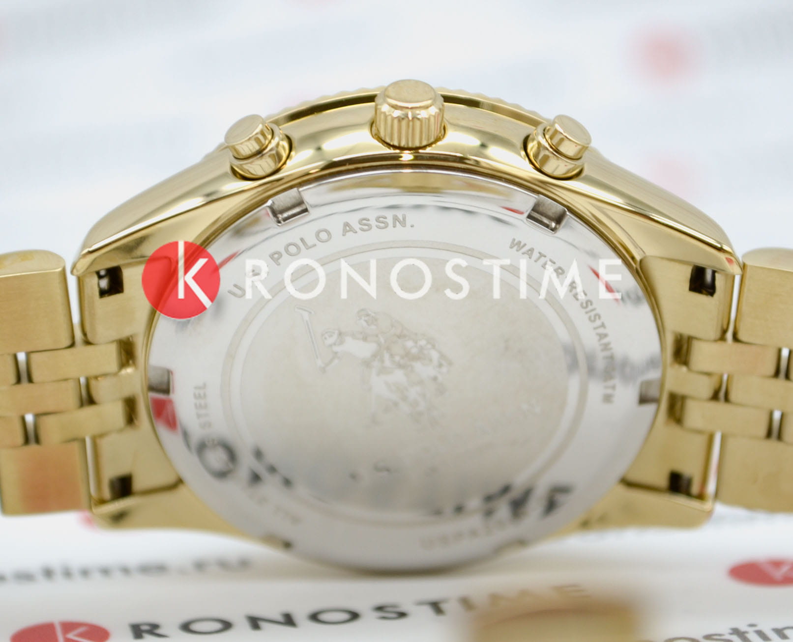 U.S. Polo Assn. U.S. Polo Assn. Crossing USPA2040-05  - задняя крышка металл сталь корпуса, сша часы