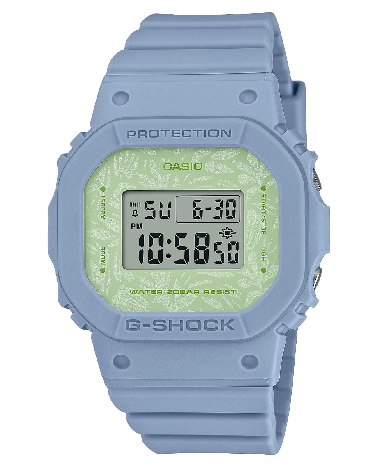 Casio Casio G-Shock GMD-S5600NC-2DR (GMD-S5600NC-2)  GMD-S5600NC-2 электронные женские часы  циферблат, браслет пластик — вид спереди