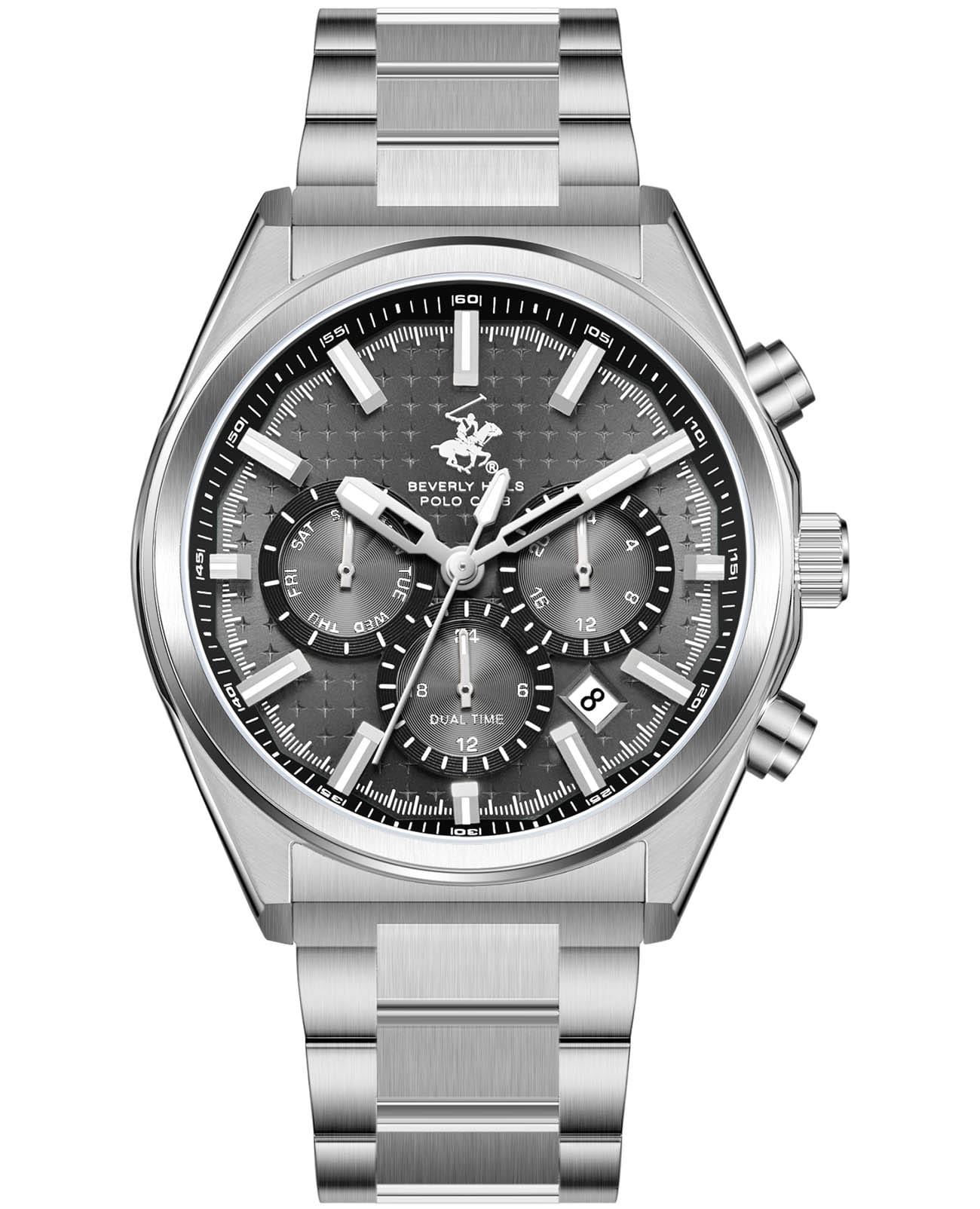 Beverly Hills Polo Club Beverly Hills Polo Club BP3831X.350  BP3831X.350 кварцевые мужские часы серый циферблат, браслет нержавеющая сталь — вид спереди