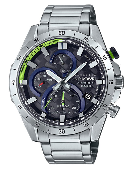 Casio Casio Edifice EFR-571AT-1ADR EFR EFR-571AT-1ADR кварцевые мужские часы черный циферблат, браслет нержавеющая сталь — вид спереди