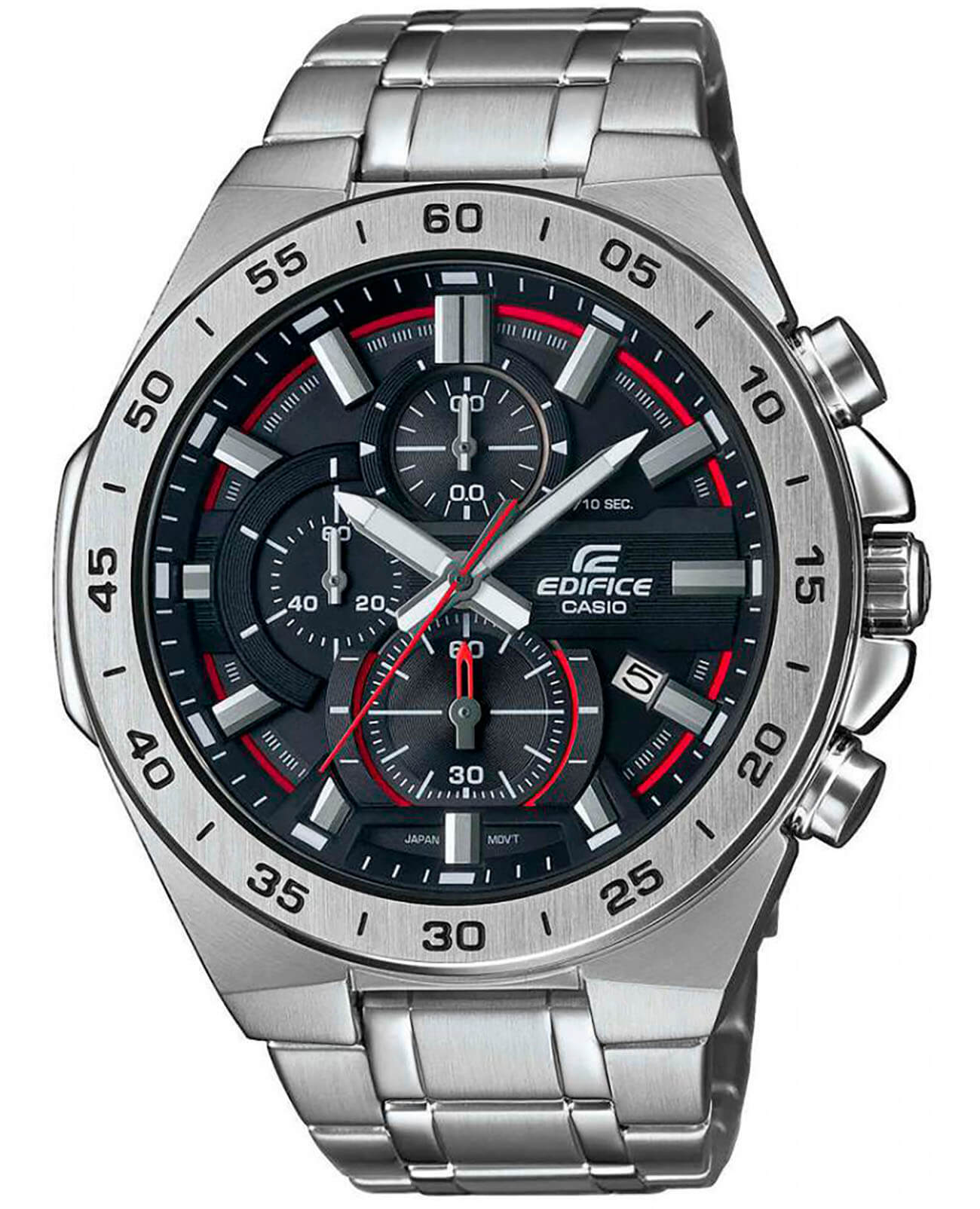 Casio Casio Edifice EFR-564D-1A EFR EFR-564D-1A кварцевые мужские часы черный циферблат, браслет нержавеющая сталь — вид спереди