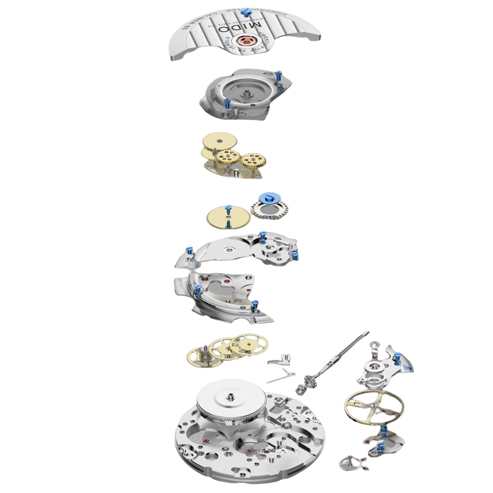 Оригинальные часы Mido Mido Baroncelli M7600.9.69.1 механические калибр механизма eta 2671 общий вид