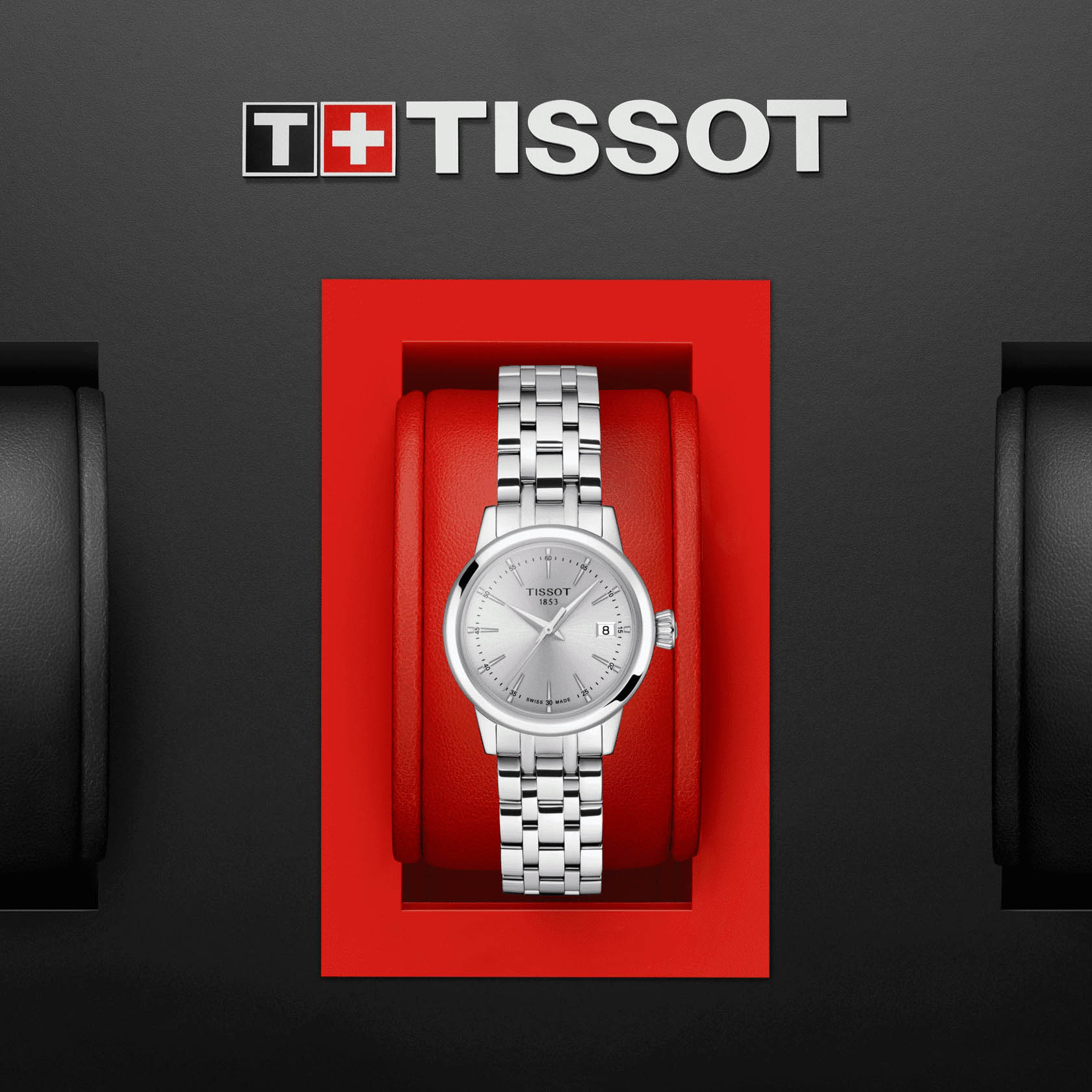 Tissot Tissot Classic Dream Lady T129.210.11.031.00 кварцевые женские часы часы крупный план серебристый циферблата