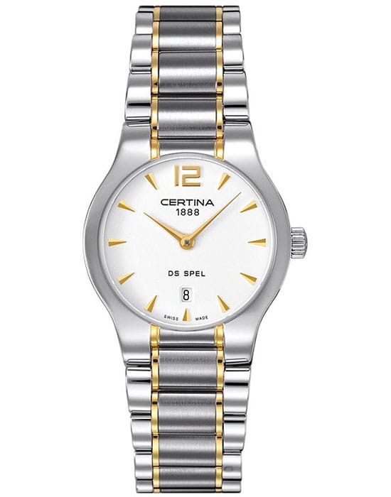 Certina Certina Lady Round C012.209.22.037.00  C0122092203700 кварцевые женские часы белый циферблат, браслет сталь c pvd покрытием — вид спереди