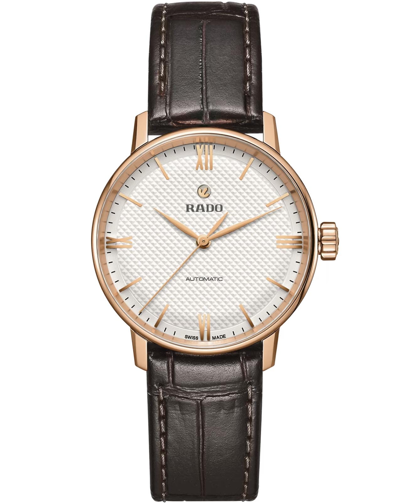 Rado Rado Coupole Classic Automatic R22865065 Classic R22865065 механические женские часы белый циферблат, браслет кожаный — вид спереди