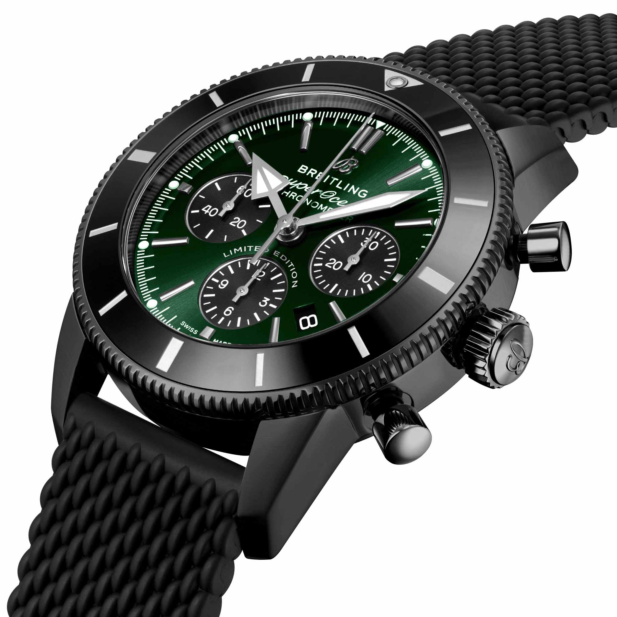 Breitling Breitling Superocean Heritage B01 Chronograph 44 MB01621A1L1S1 мужские часы зеленый циферблат на запястье