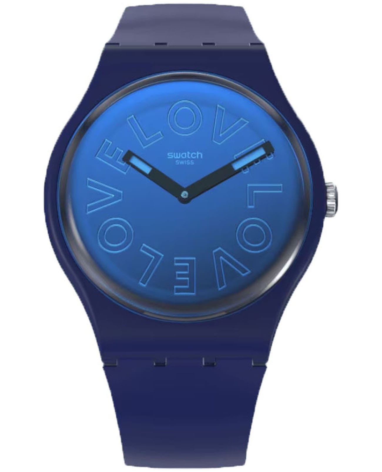 Swatch Swatch New Gent Biosourced SO29N107  SO29N107 кварцевые женские часы синий циферблат, браслет силикон — вид спереди