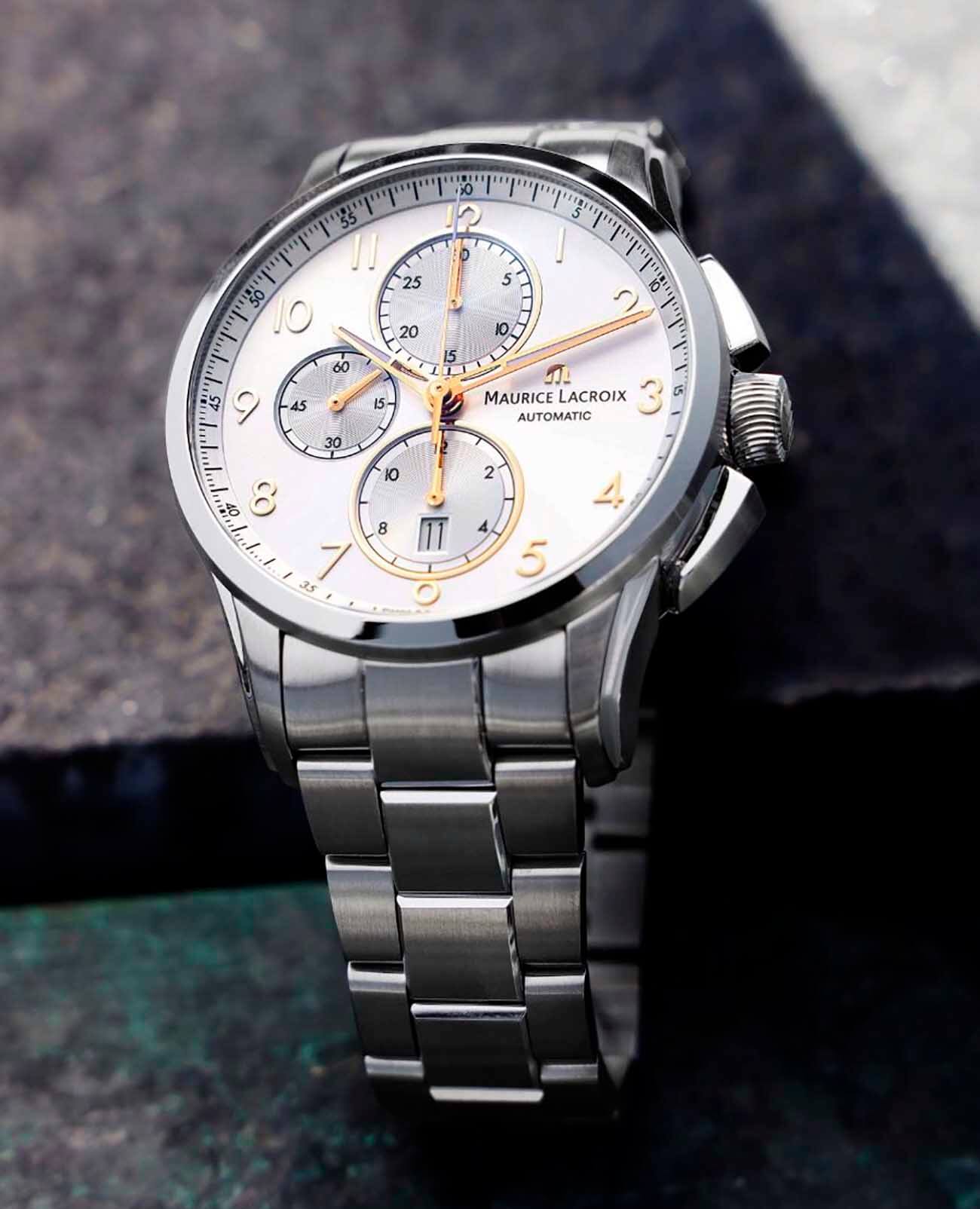 Maurice Lacroix Maurice Lacroix Pontos Chronograph PT6388-SS002-220-1, pontos швейцария мужские часы на браслете нержавеющая сталь боковой вид