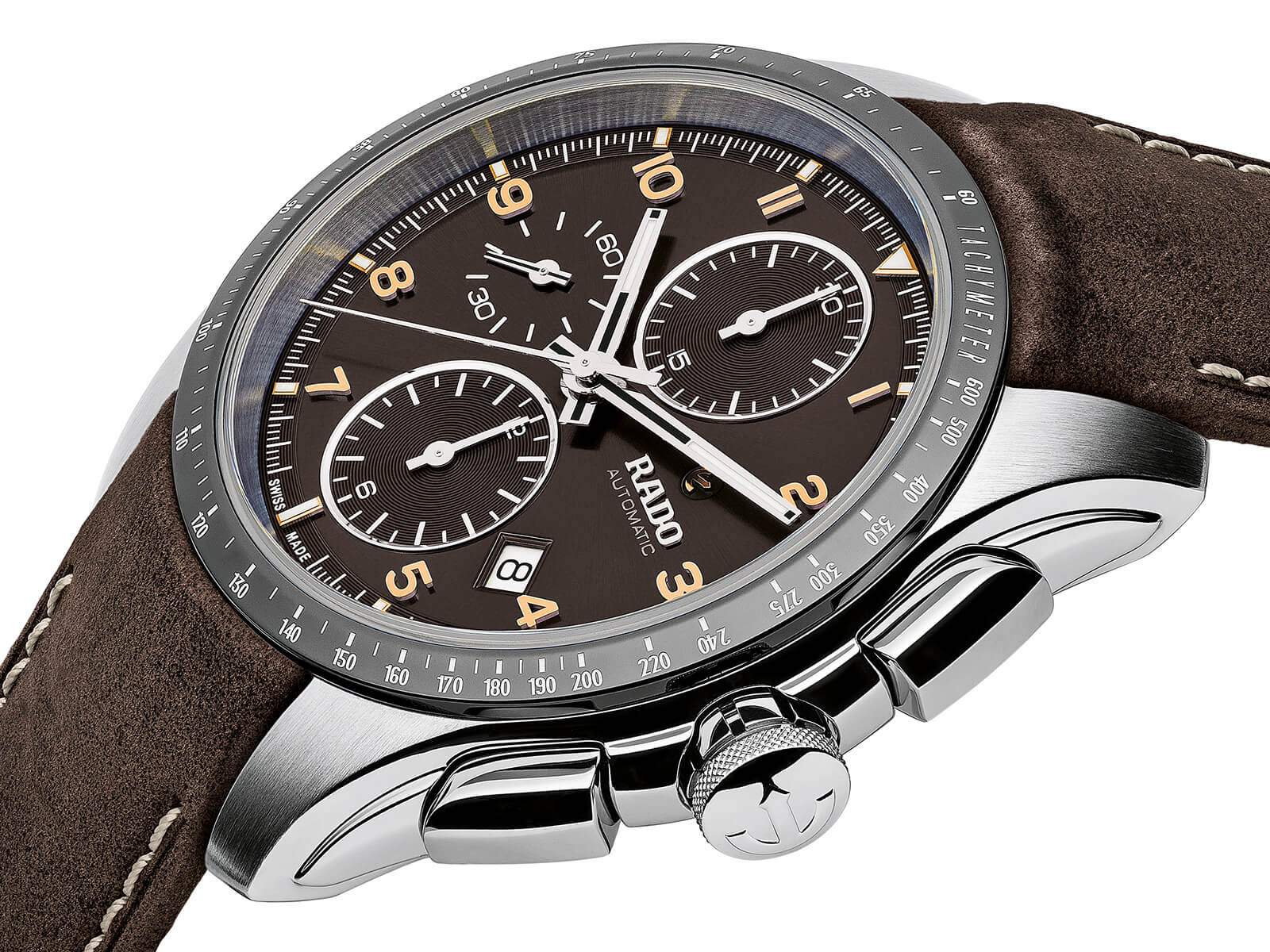 Rado Rado Hyperchrome Automatic Chronograph R32042305, hyperchrome швейцария мужские часы на браслете кожаный боковой вид