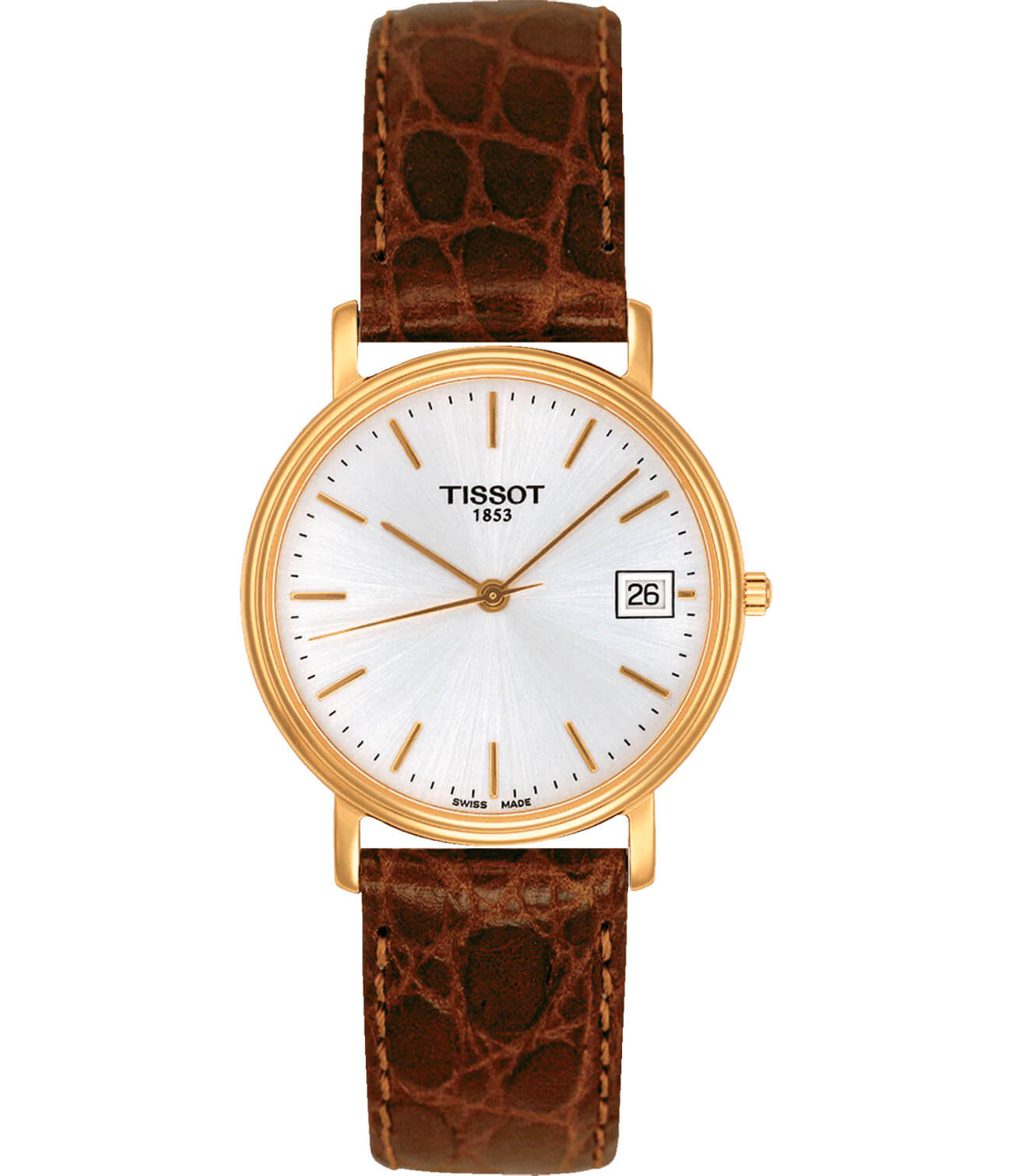 Tissot Tissot Desire Lady T52.5.111.31 Desire T52511131 кварцевые женские часы белый циферблат, браслет кожаный — вид спереди