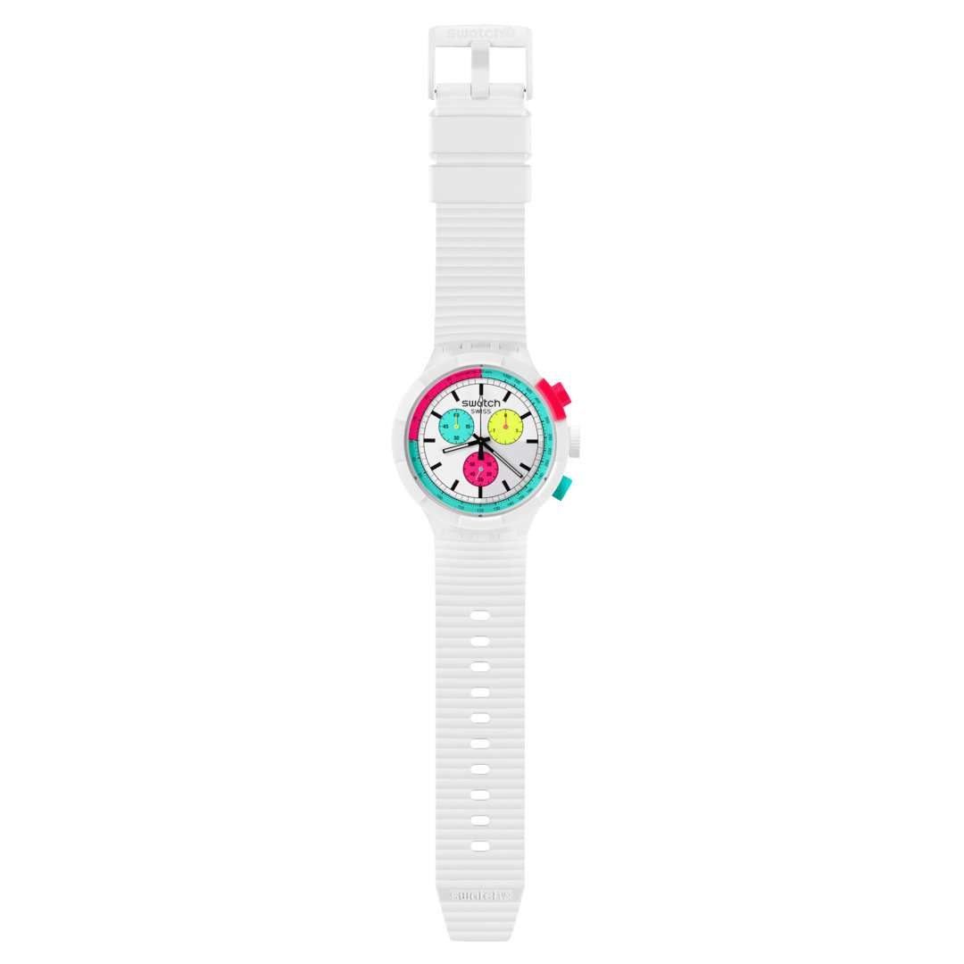Swatch Swatch Big Bold Chrono Biosourced SB06W100, big bold швейцария мужские часы на браслете силикон боковой вид