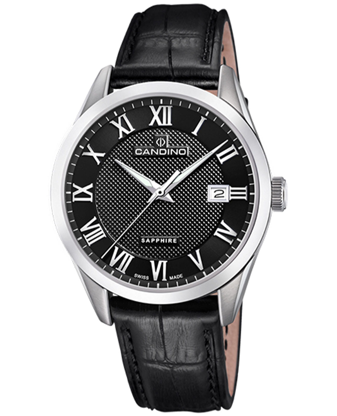 Candino Candino Couple Gents C4710/D  C4710/D кварцевые мужские часы черный циферблат, браслет кожаный — вид спереди