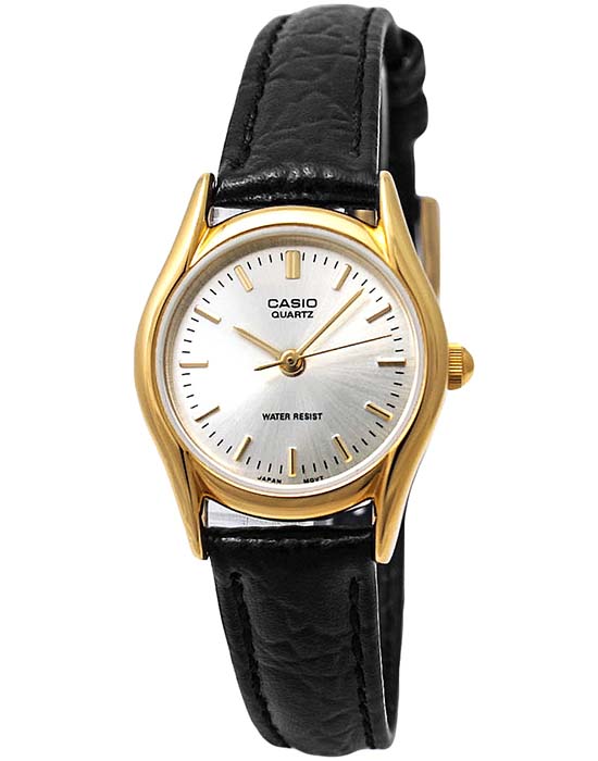 Casio Casio Collection LTP-1154PQ-7A  LTP-1154Q-7A кварцевые женские часы шампань циферблат, браслет кожаный — вид спереди