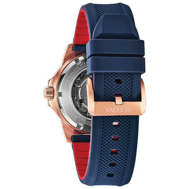 Bulova Bulova Marine Star 98A227,  сша мужские часы на браслете силикон боковой вид