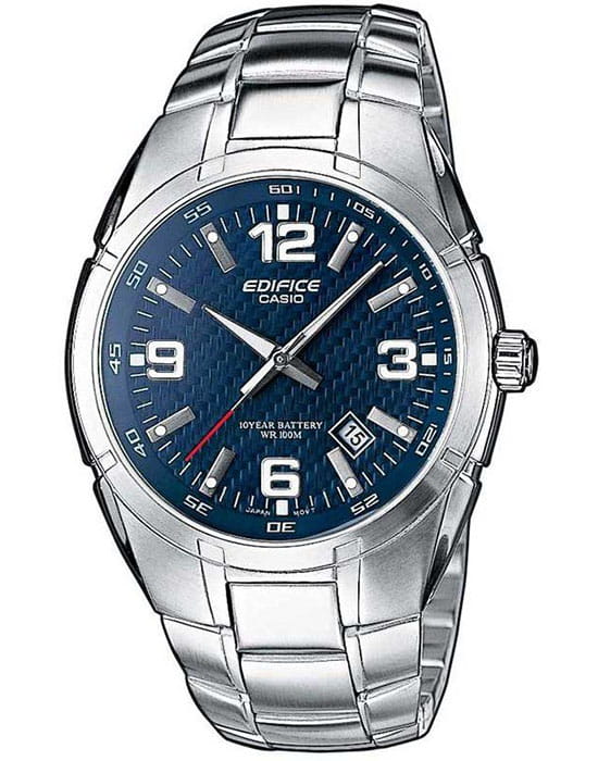 Casio Casio Edifice EF-125D-2A EF EF-125D-2AVEG кварцевые мужские часы синий циферблат, браслет нержавеющая сталь — вид спереди