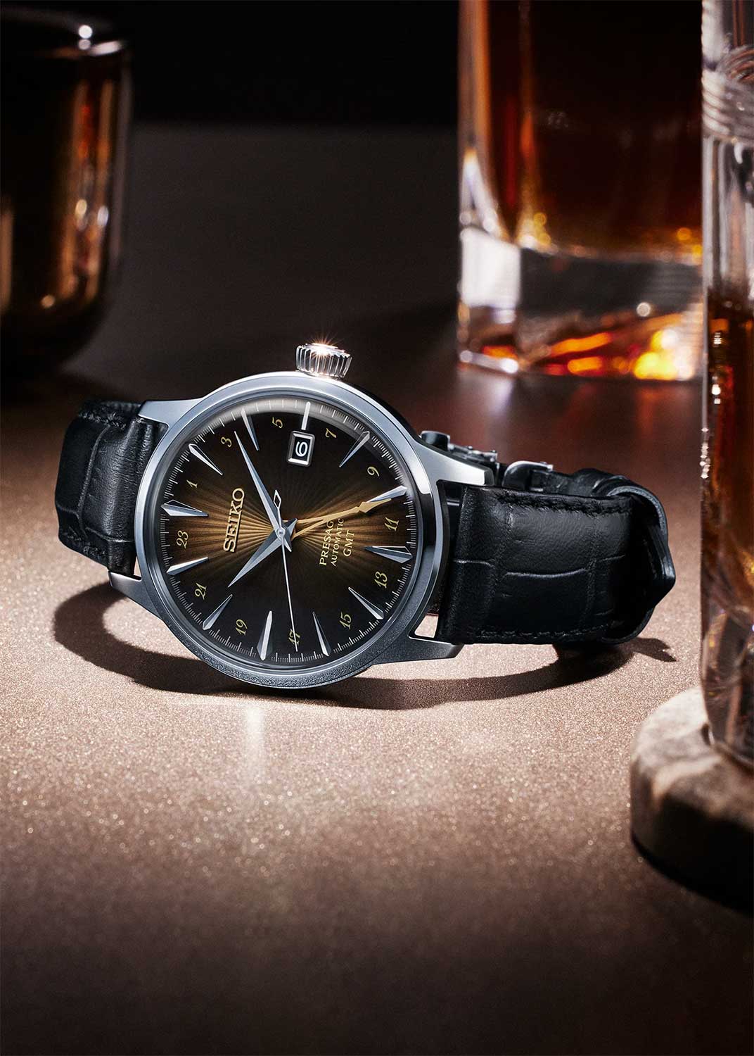 Seiko Seiko Presage Cocktail Time SSK039, presage япония мужские часы на браслете кожаный боковой вид