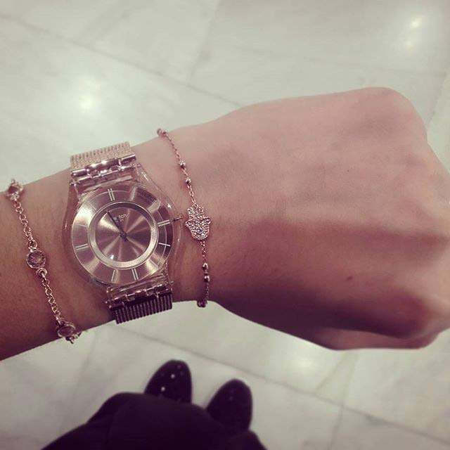 Swatch Swatch Skin SFP115M женские часы золотой циферблат на запястье