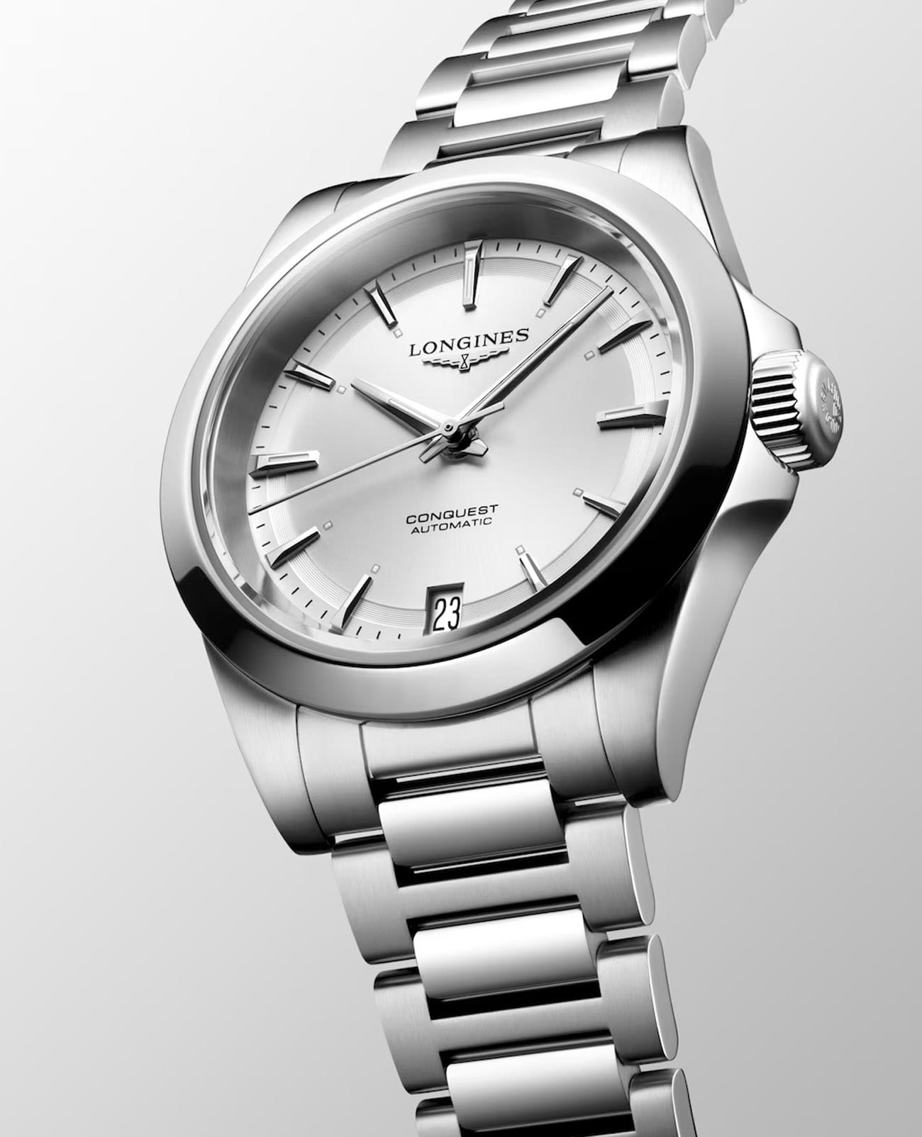 Longines Longines Conquest L3.430.4.72.6, conquest швейцария женские часы на браслете нержавеющая сталь боковой вид