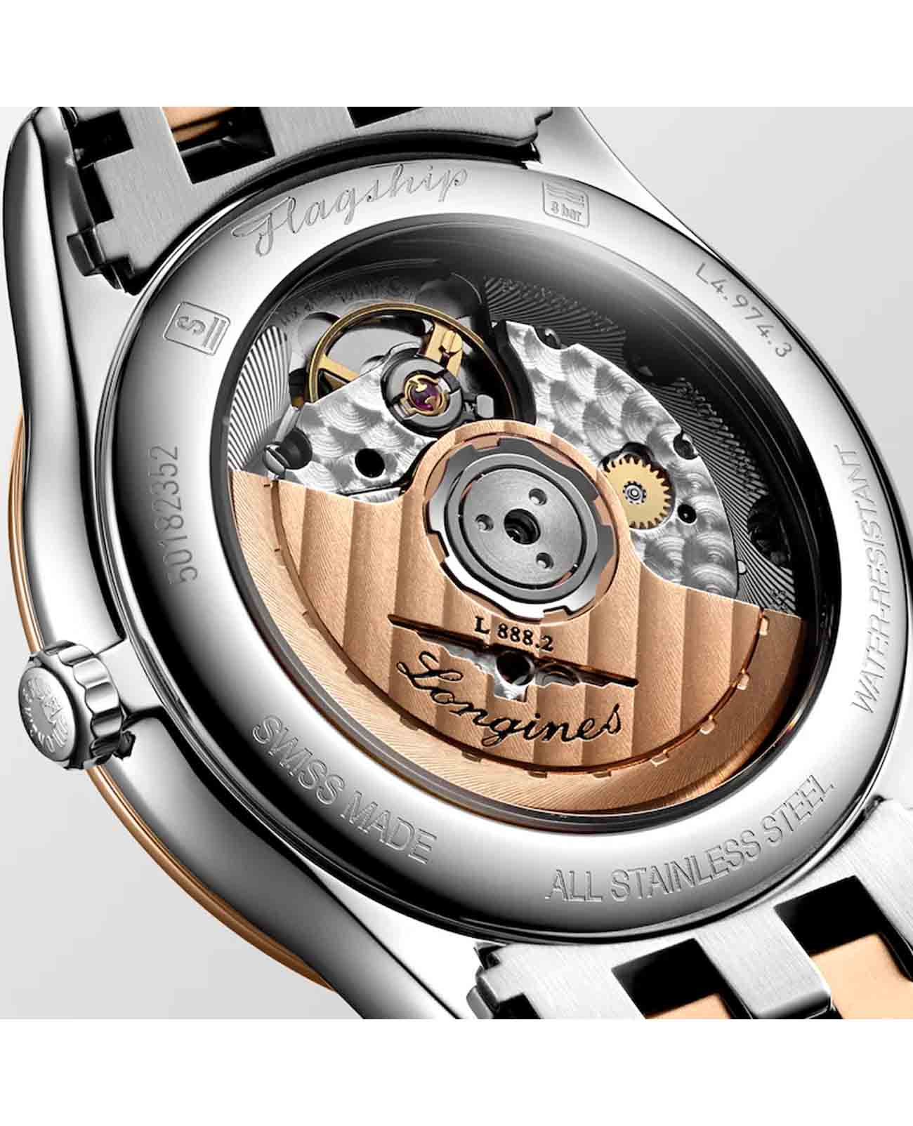 Longines Longines Flagship L4.974.3.99.7 мужские часы белый циферблат на запястье