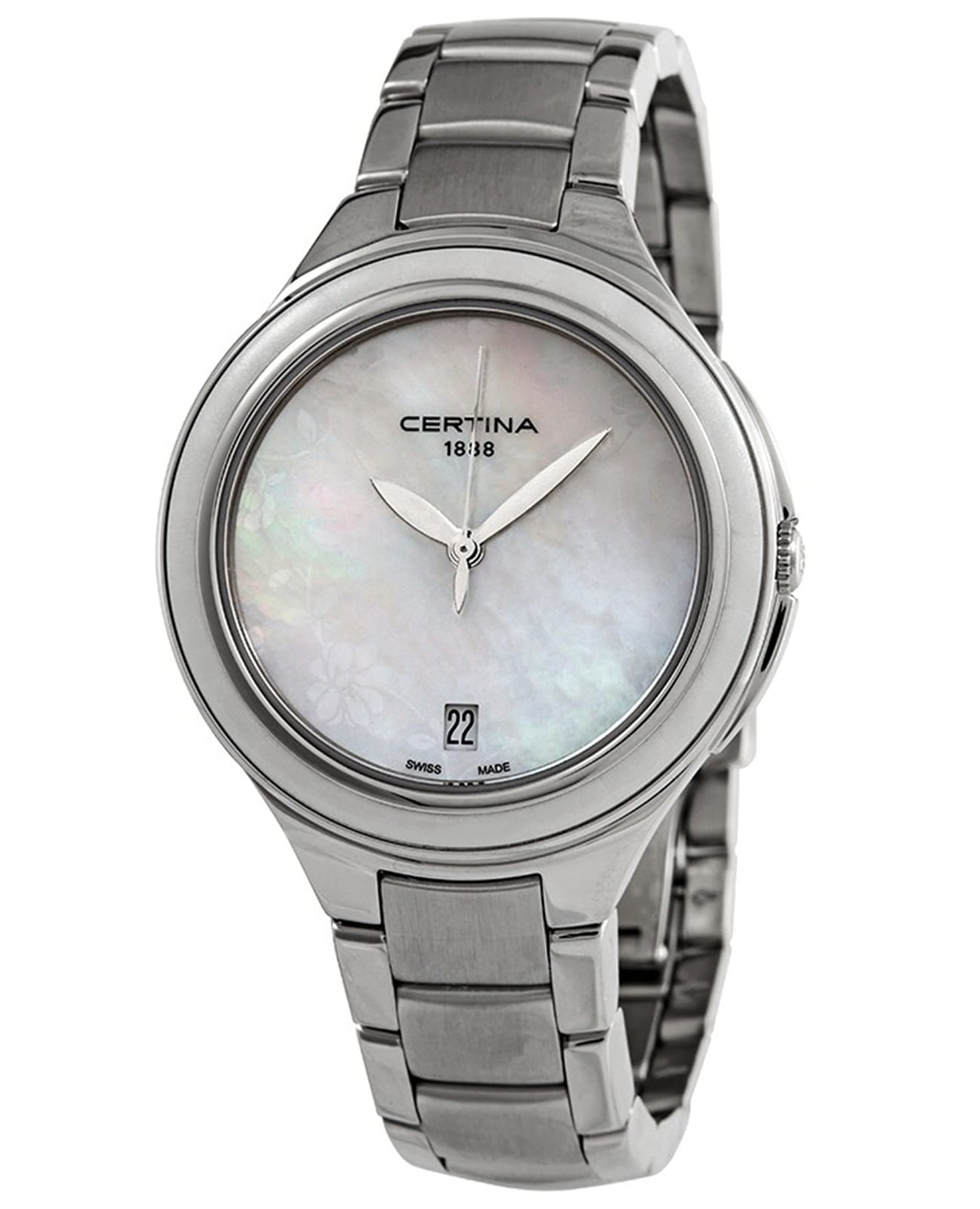 Certina Certina DS Stella C018.210.11.110.00  C0182101111000 кварцевые женские часы перламутровый циферблат, браслет нержавеющая сталь — вид спереди