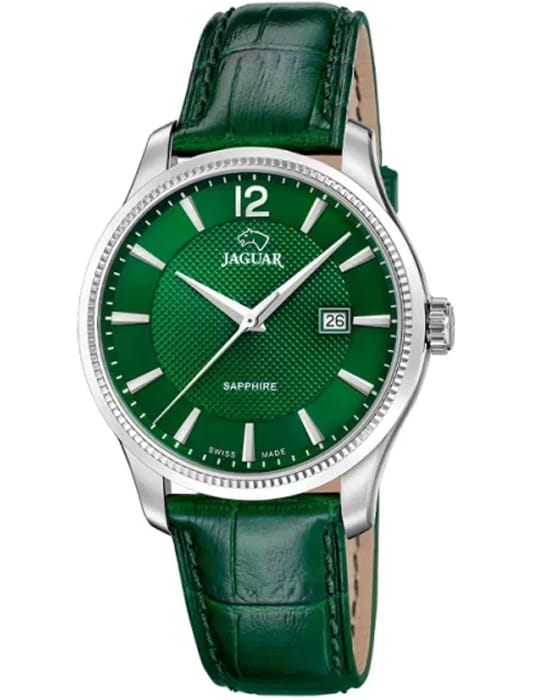 Jaguar Jaguar Acamar J1042/4  J1042/4 кварцевые мужские часы зеленый циферблат, браслет кожаный — вид спереди