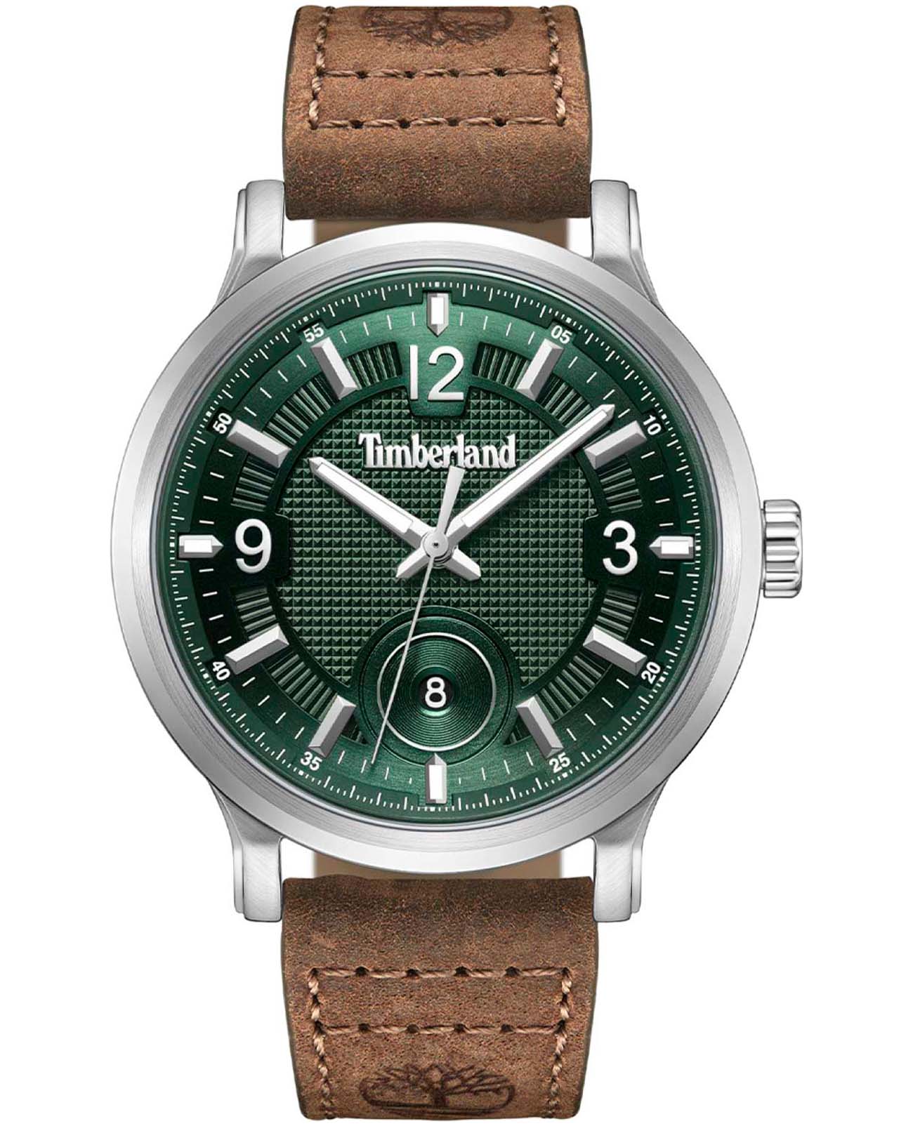 Timberland Timberland Driscoll TDWGB0055901  TDWGB0055901 кварцевые мужские часы зеленый циферблат, браслет кожаный — вид спереди