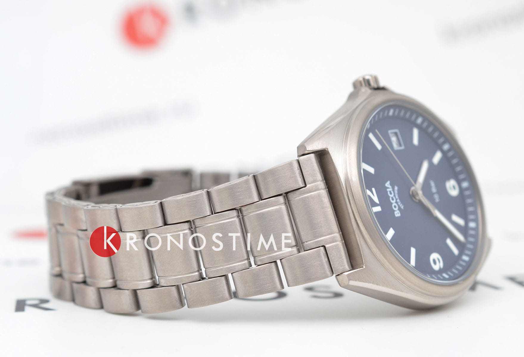 Boccia Titanium Boccia Titanium 3663-02 мужские часы синий циферблат на запястье