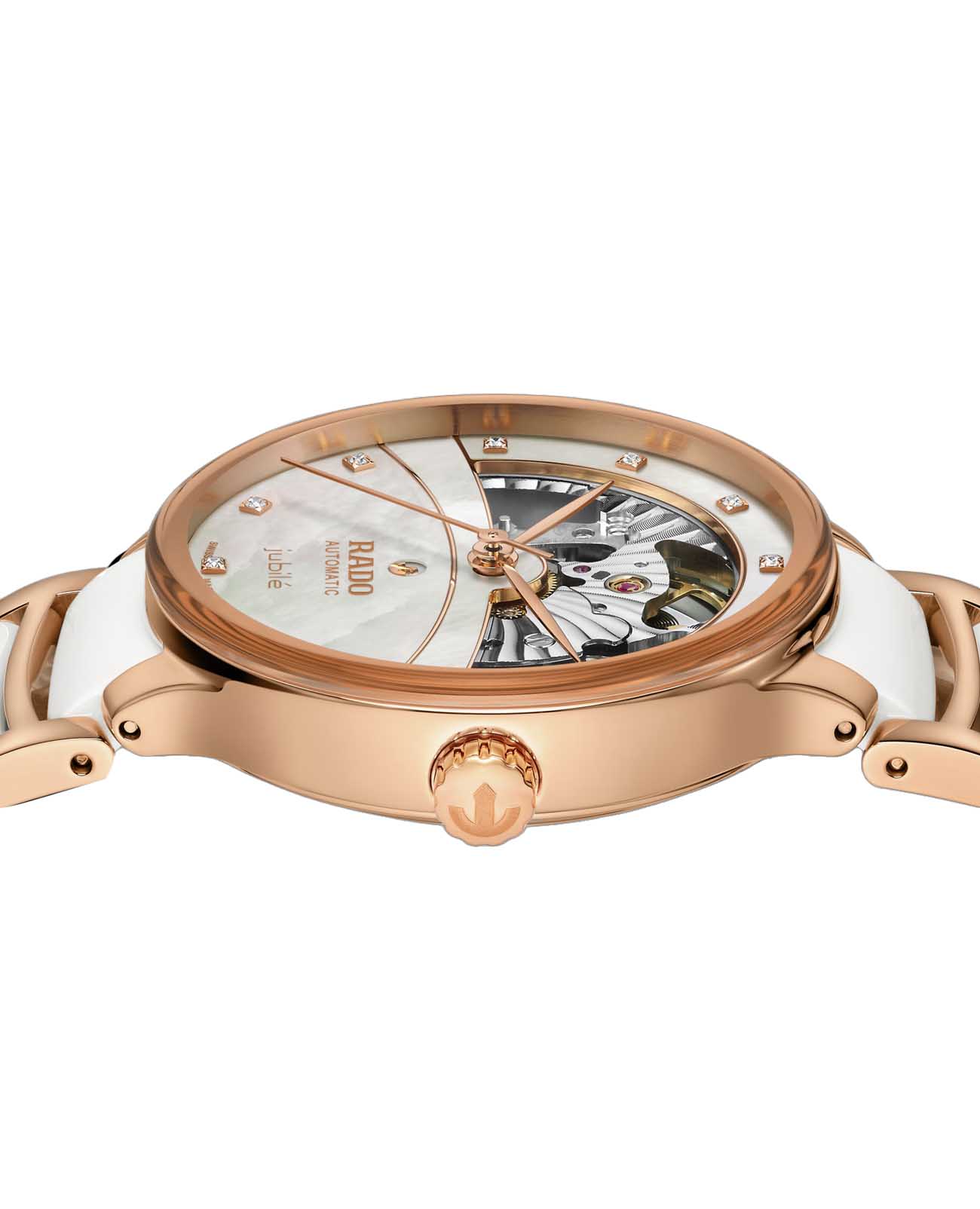 Оригинальные часы Rado Rado Centrix Automatic Diamonds Open Heart R30029922 механические калибр механизма  общий вид