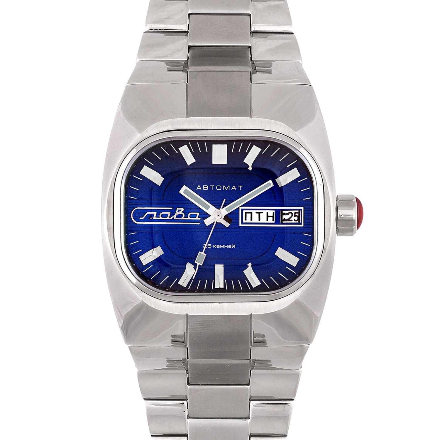 Слава Слава Танк 4320688/100-2427 мужские часы синий циферблат на запястье