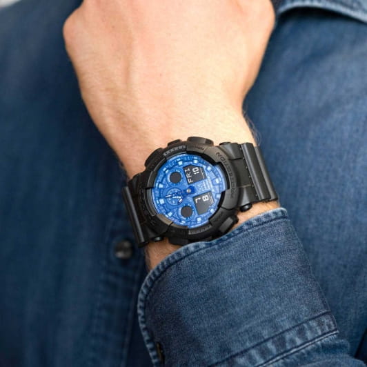 Casio Casio G-Shock GA-100BP-1A GA-100, наручные мужские часы фото под углом