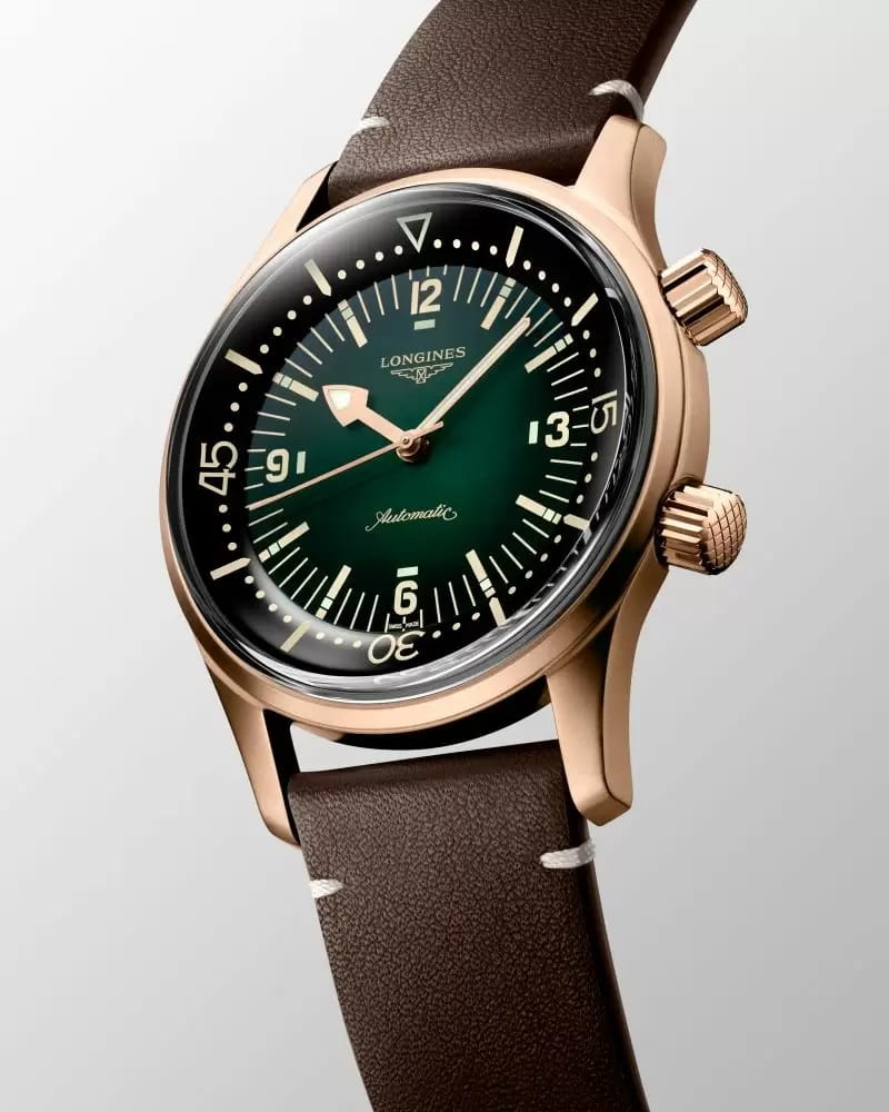 Longines Longines Legend Diver Watch L3.774.1.50.2, legend diver watch швейцария мужские часы на браслете кожаный боковой вид