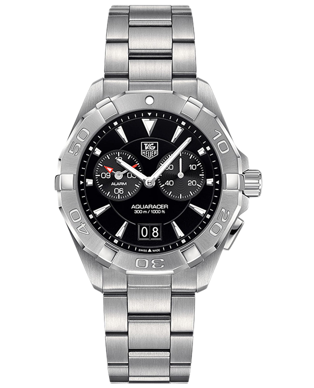 TAG Heuer TAG Heuer Aquaracer WAY111Z.BA0928  WAY111Z.BA0928 кварцевые мужские часы черный циферблат, браслет нержавеющая сталь — вид спереди