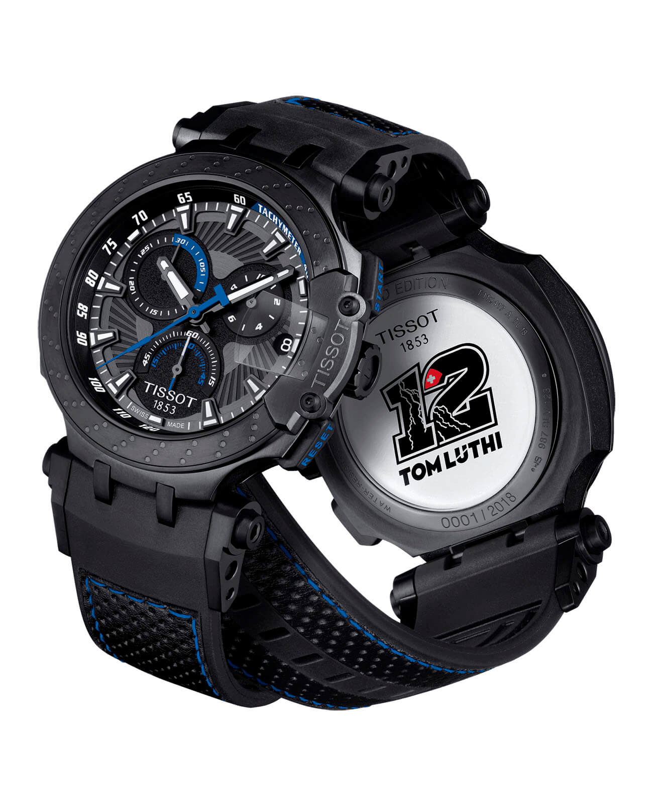 Tissot Tissot T-Race Thomas Luthi T115.417.37.061.02, t-sport швейцария мужские часы на браслете силикон боковой вид