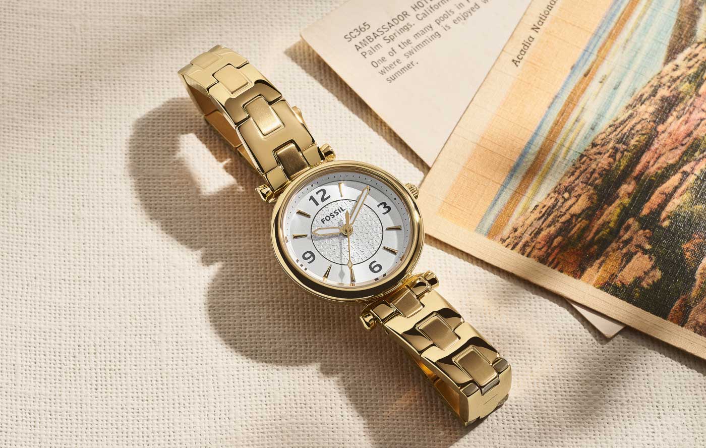 Fossil Fossil Carlie ES5203 женские часы белый циферблат на запястье