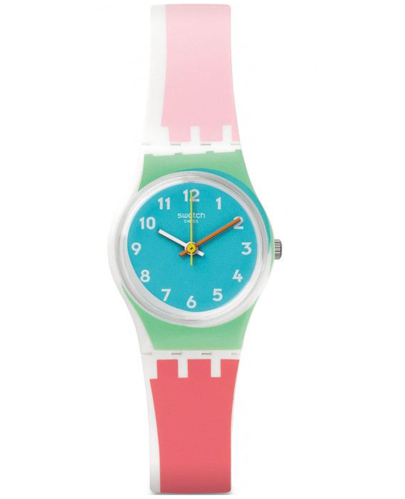 Swatch Swatch Lady LW146  LW146 кварцевые женские часы голубой циферблат, браслет силикон — вид спереди