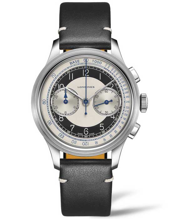 Longines Longines Heritage Classic L2.830.4.93.0  L28304930 механические мужские часы  циферблат, браслет кожаный — вид спереди