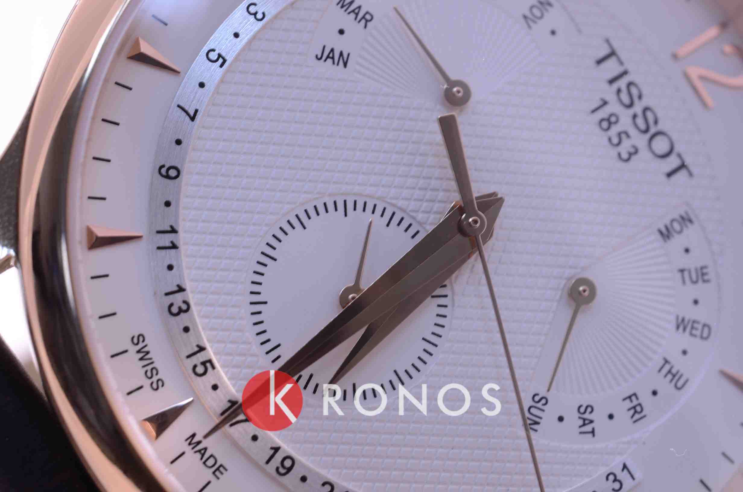 Оригинальные часы Tissot Tissot Tradition Perpetual Calendar T063.637.36.037.00 кварцевые калибр механизма eta g15.561 общий вид