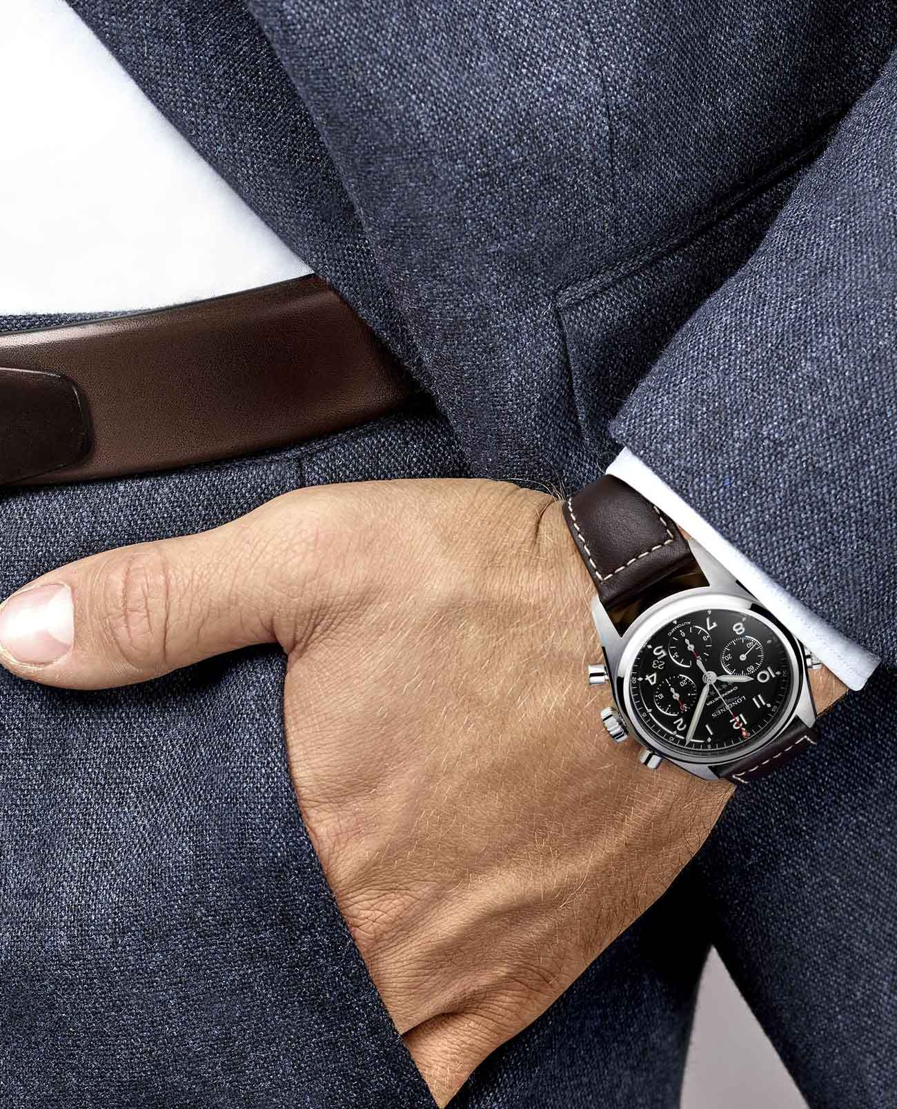 Оригинальные часы Longines Longines Spirit L3.820.4.53.0 механические калибр механизма l688.4 общий вид