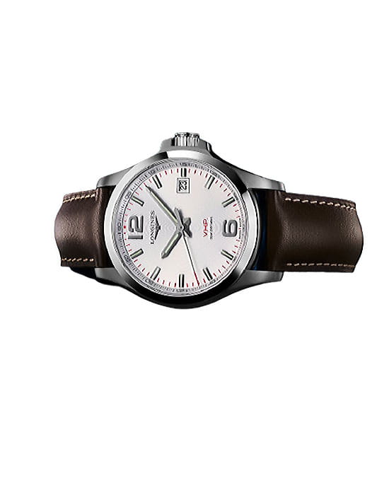 Longines Longines Conquest L3.726.4.76.4, conquest швейцария мужские часы на браслете кожаный боковой вид
