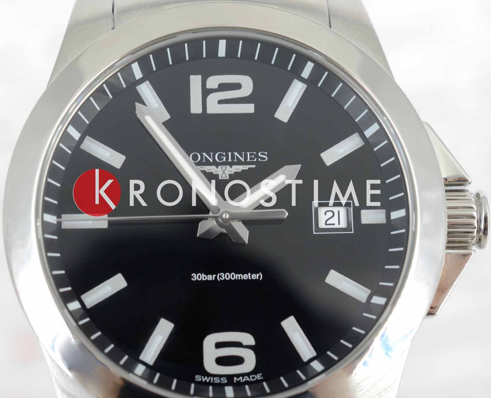 Longines Longines Conquest L3.759.4.58.6 мужские часы черный циферблат на запястье