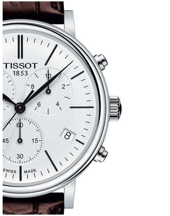 Tissot Tissot Carson Premium Chronograph T122.417.16.011.00, t-classic швейцария мужские часы на браслете кожаный боковой вид