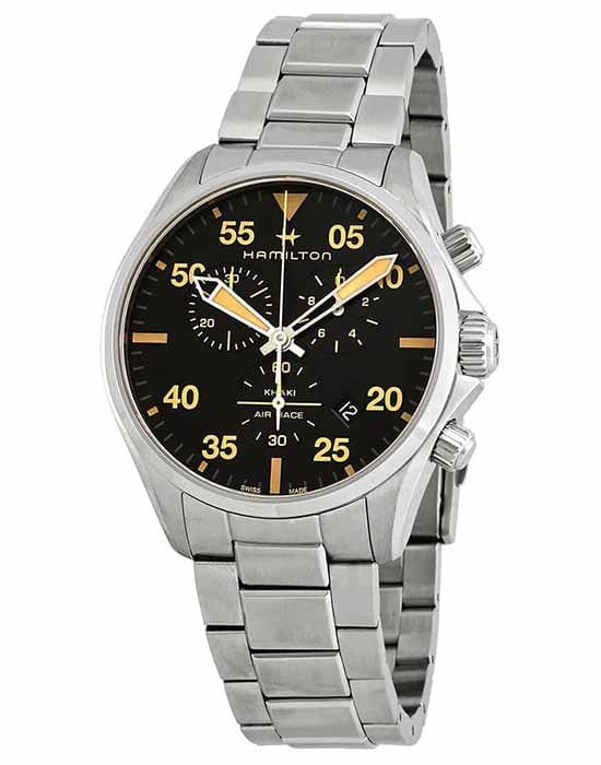 Hamilton Hamilton Khaki Aviation Pilot Chrono H76722131 , наручные мужские часы фото под углом