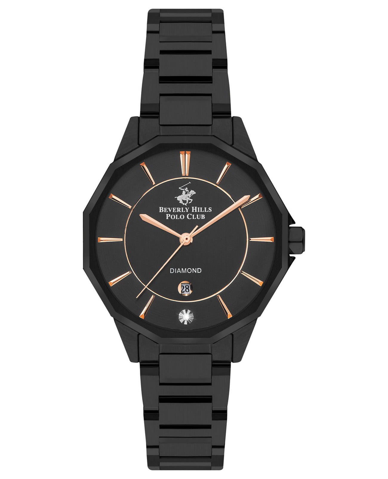 Beverly Hills Polo Club Beverly Hills Polo Club BP3376X.650  BP3376X.650 кварцевые женские часы черный циферблат, браслет нержавеющая сталь с ip-покрытием — вид спереди