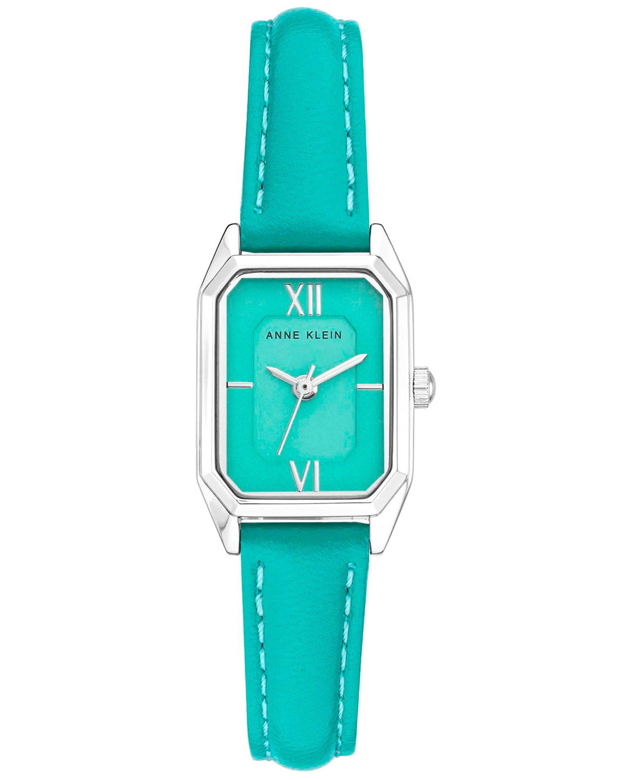 Anne Klein Anne Klein Leather 3969AQUA  3969AQUA кварцевые женские часы бирюзовый циферблат, браслет кожаный — вид спереди