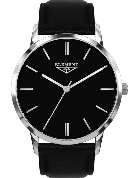 33 Element 33 Element 331726  331726 кварцевые мужские часы черный циферблат, браслет кожаный — вид спереди